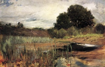  landscape Oil Painting - Polling Landscape Frank Duveneck